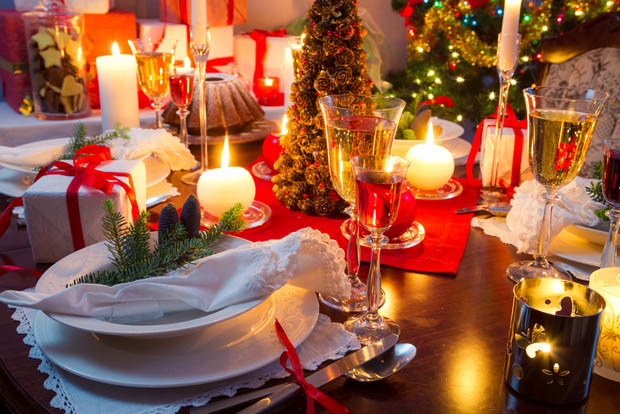 table de fete repas arrosé